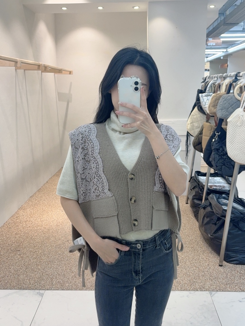 BLUE RIBBON東大門㊣實拍女裝新款真品推薦熱賣職業馬甲口袋BLUE RIBBON馬甲