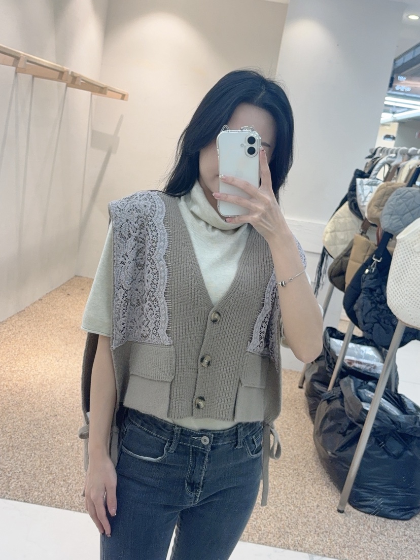 BLUE RIBBON東大門㊣實拍女裝新款真品推薦熱賣職業馬甲口袋BLUE RIBBON馬甲