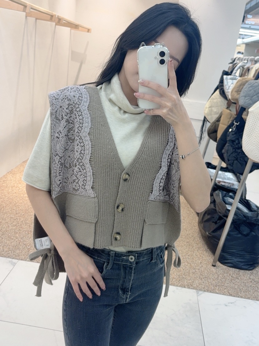 BLUE RIBBON東大門㊣實拍女裝新款真品推薦熱賣職業馬甲口袋BLUE RIBBON馬甲