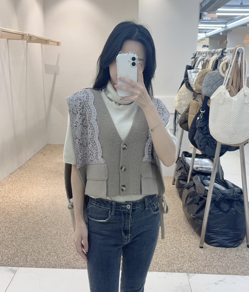 BLUE RIBBON東大門㊣實拍女裝新款真品推薦熱賣職業馬甲口袋BLUE RIBBON馬甲