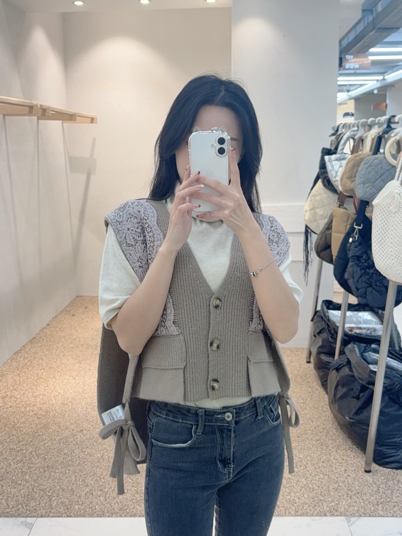 BLUE RIBBON東大門㊣實拍女裝新款真品推薦熱賣職業馬甲口袋BLUE RIBBON馬甲