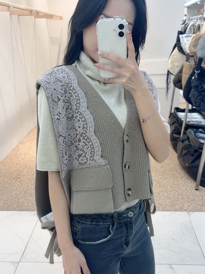 BLUE RIBBON東大門㊣實拍女裝新款真品推薦熱賣職業馬甲口袋BLUE RIBBON馬甲