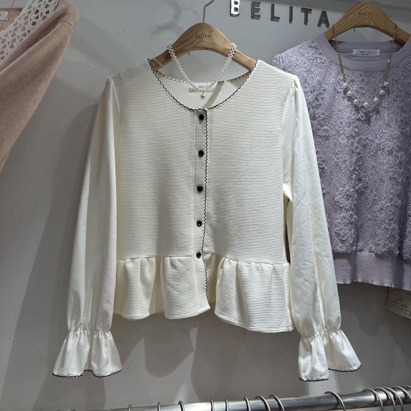 BELITA韓國代購㊣女裝新款推薦真品25秋冬時尚熱賣襯衫蕾絲衫BELITA襯衫/蕾絲衫圖色1