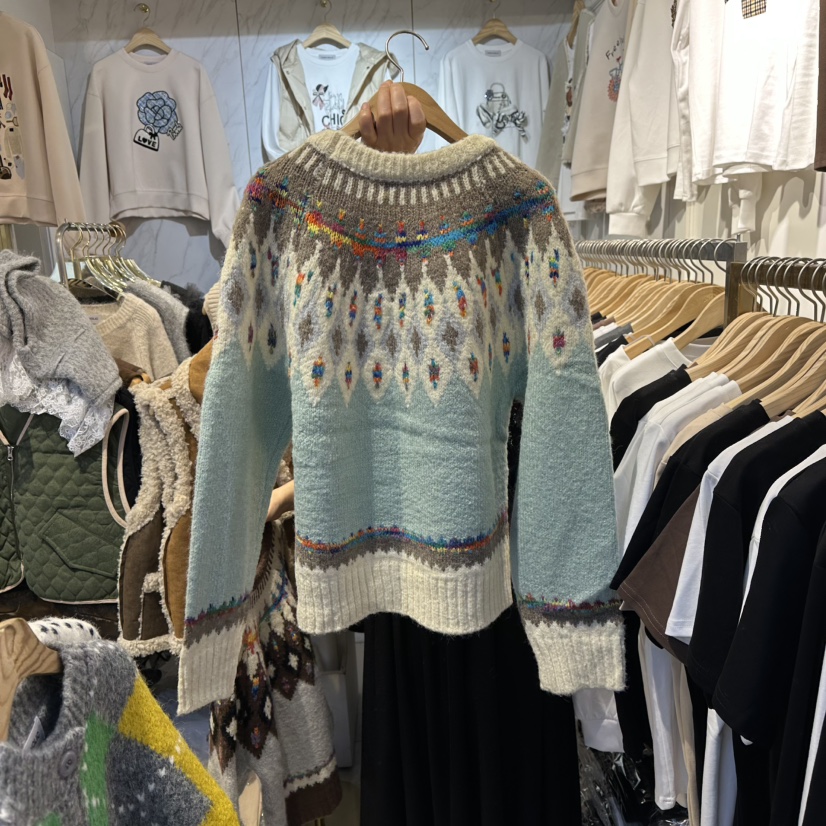 COCO HOLIC韓國直郵㊣女裝新款時尚25秋冬休閑人氣真品毛衣COCO HOLIC毛衣