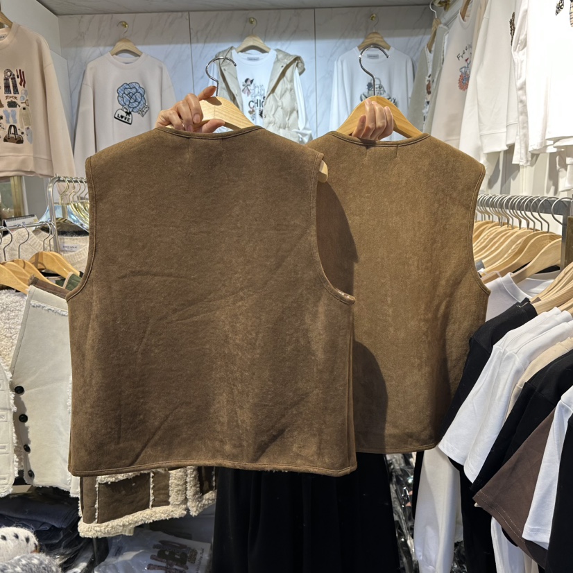 COCO HOLIC韓國代購㊣女士新款推薦時尚休閑真品馬甲口袋羊毛COCO HOLIC馬甲