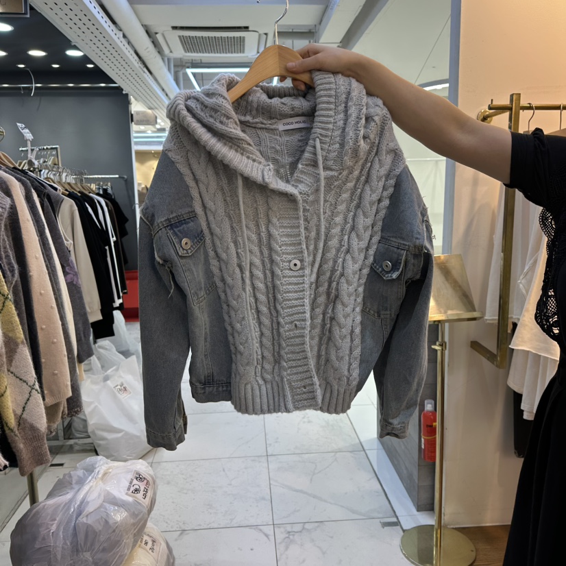 COCO HOLIC韓國代購㊣女裝新款推薦25秋冬真品時尚毛衣連帽COCO HOLIC毛衣圖色2