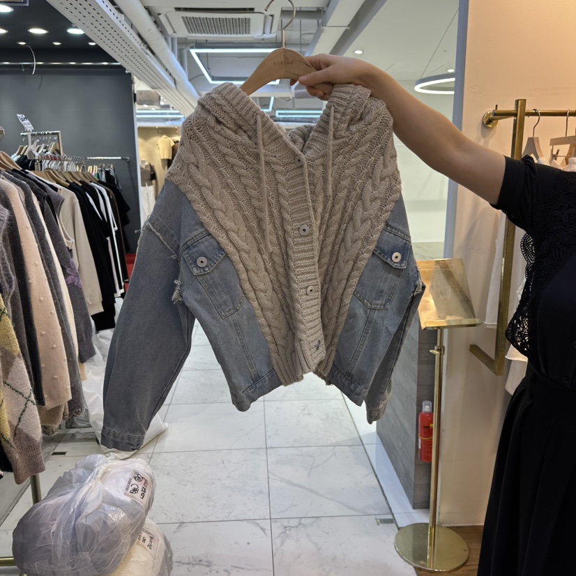 COCO HOLIC韓國代購㊣女裝新款推薦25秋冬真品時尚毛衣連帽COCO HOLIC毛衣圖色3