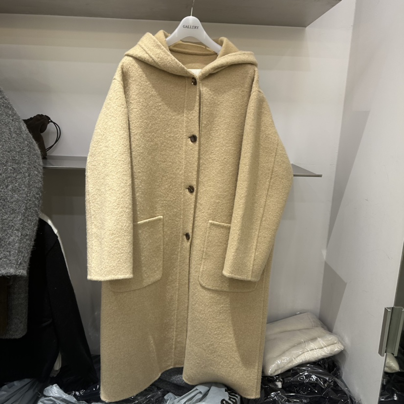 GALLERY-P韓國代購㊣女士新品熱賣真品中長款大衣豹紋連帽GALLERY中長款大衣圖色2