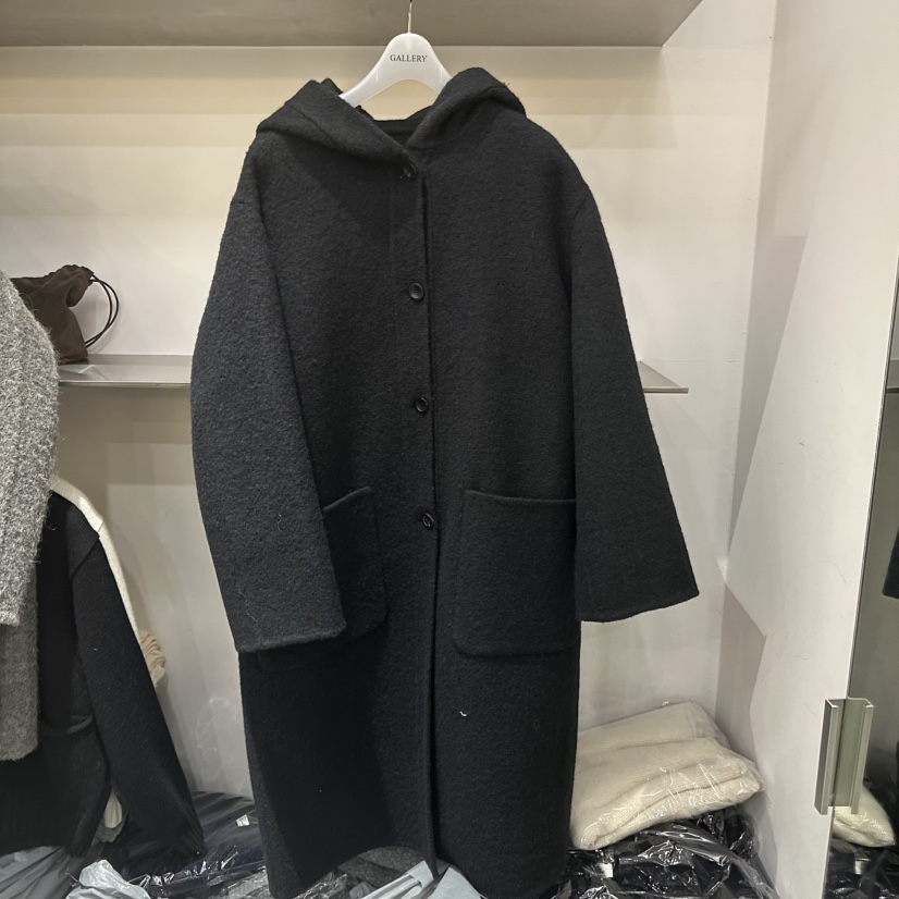 GALLERY-P韓國代購㊣女士新品熱賣真品中長款大衣豹紋連帽GALLERY中長款大衣圖色3