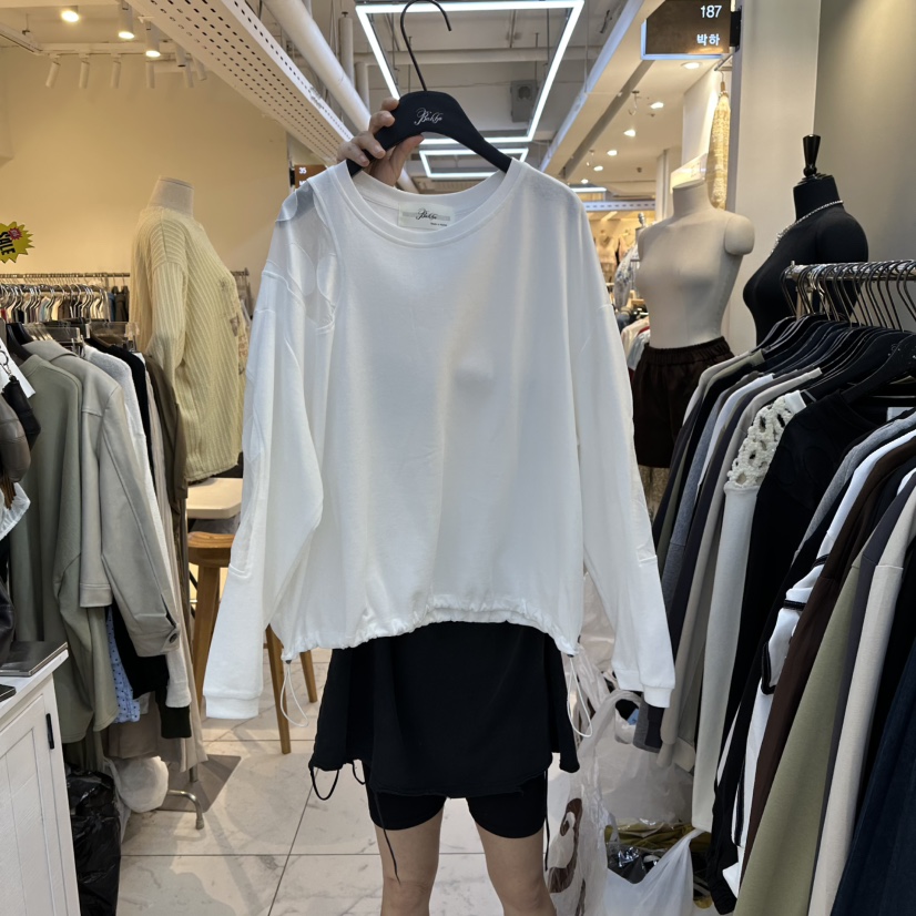 BAKHA東大門㊣實拍女裝新品休閑職業熱賣真品時尚長袖T恤透明BAKHA長袖T恤圖色1