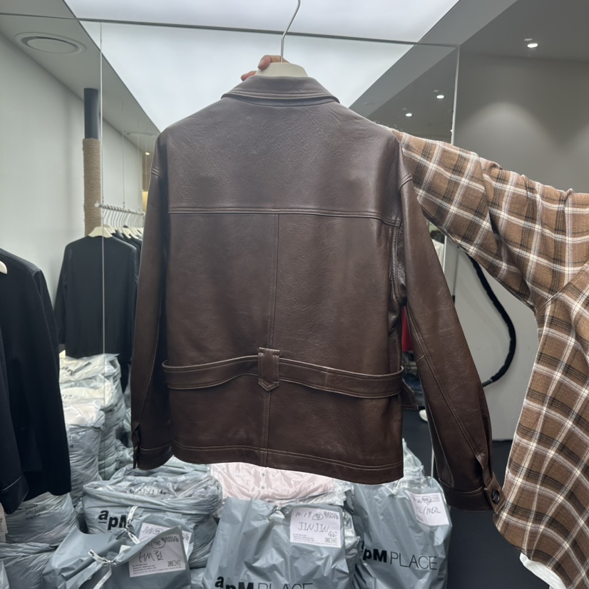 BANUL韓國直郵㊣女士新款25秋冬推薦熱賣職業時尚皮衣含腰帶BANUL皮衣