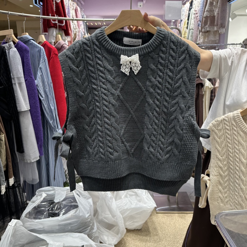 VIRUS韓國直郵㊣女裝新款休閑真品熱賣推薦職業人氣25秋冬馬甲VIRUS馬甲圖色2