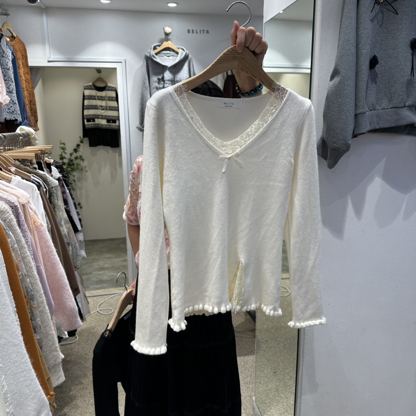 BELITA韓國直郵㊣女裝新品休閑25秋冬人氣職業時尚真品針織衫BELITA針織衫圖色1