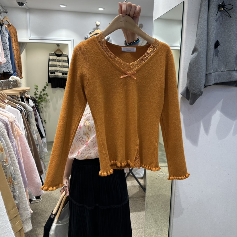 BELITA韓國直郵㊣女裝新品休閑25秋冬人氣職業時尚真品針織衫BELITA針織衫圖色2