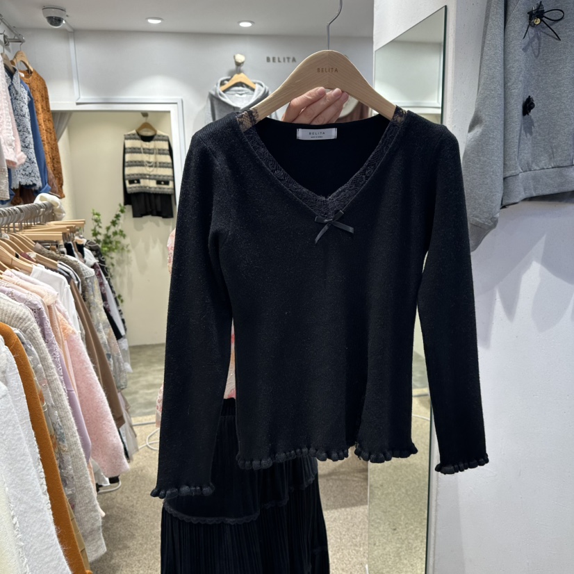 BELITA韓國直郵㊣女裝新品休閑25秋冬人氣職業時尚真品針織衫BELITA針織衫圖色3