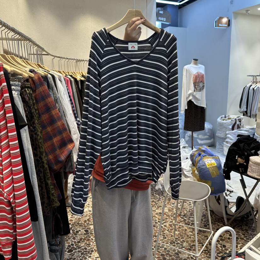 THE LINE-Q東大門㊣直郵女裝新款真品熱賣25秋冬推薦長袖T恤THE LINE-Q長袖T恤圖色2