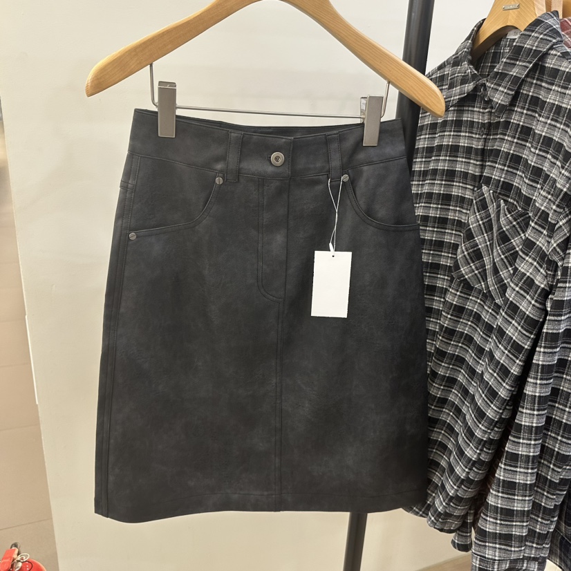 3 ANOTHER韓國直郵㊣女士新品人氣推薦熱賣時尚短裙復古皮革3 ANOTHER短裙圖色2