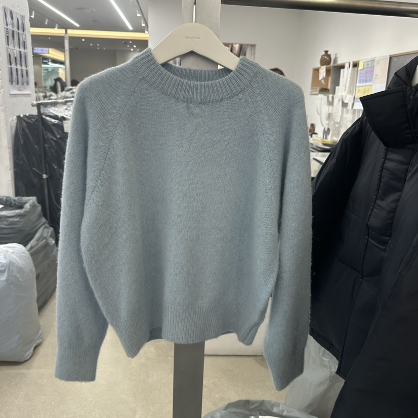 HELVETICA東大門㊣代購女士新品熱賣25秋冬人氣針織衫插肩圓領HELVETICA針織衫圖色3