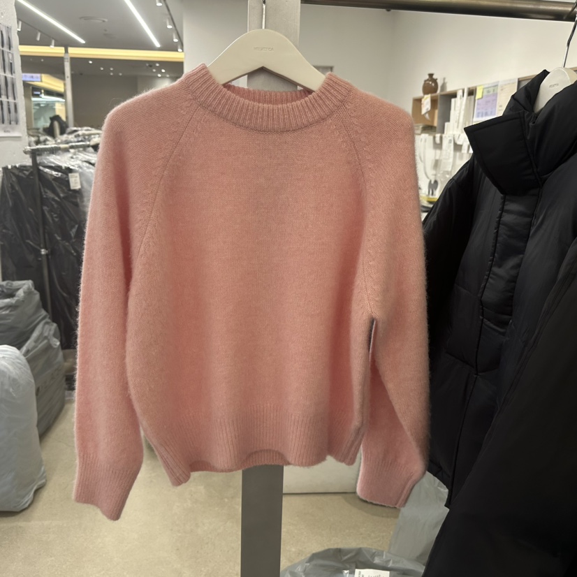 HELVETICA東大門㊣代購女士新品熱賣25秋冬人氣針織衫插肩圓領HELVETICA針織衫圖色4