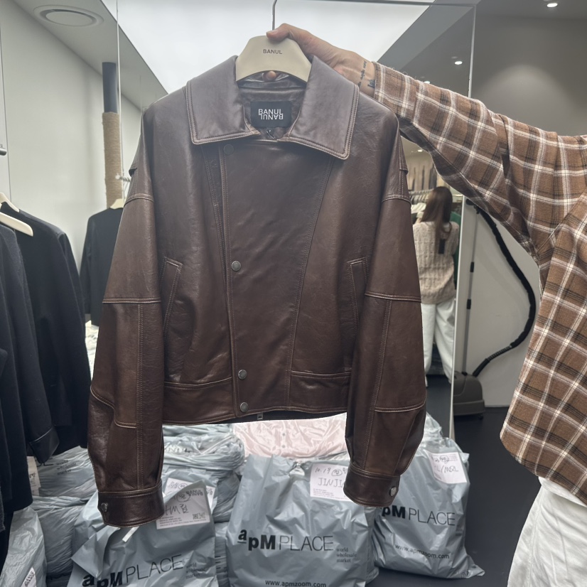BANUL東大門㊣代購女裝新款職業時尚25秋冬人氣休閑真品皮衣BANUL皮衣圖色2