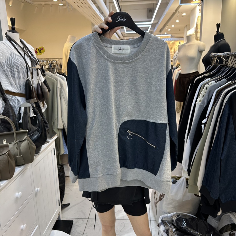 BAKHA韓國代購㊣女裝新款熱賣人氣職業25秋冬休閑推薦衛衣口袋BAKHA衛衣圖色1