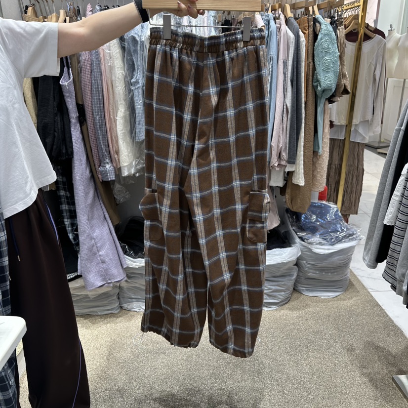 VIRUS韓國直郵㊣女士新品25秋冬推薦人氣熱賣休閑休閑褲格紋VIRUS休閑褲