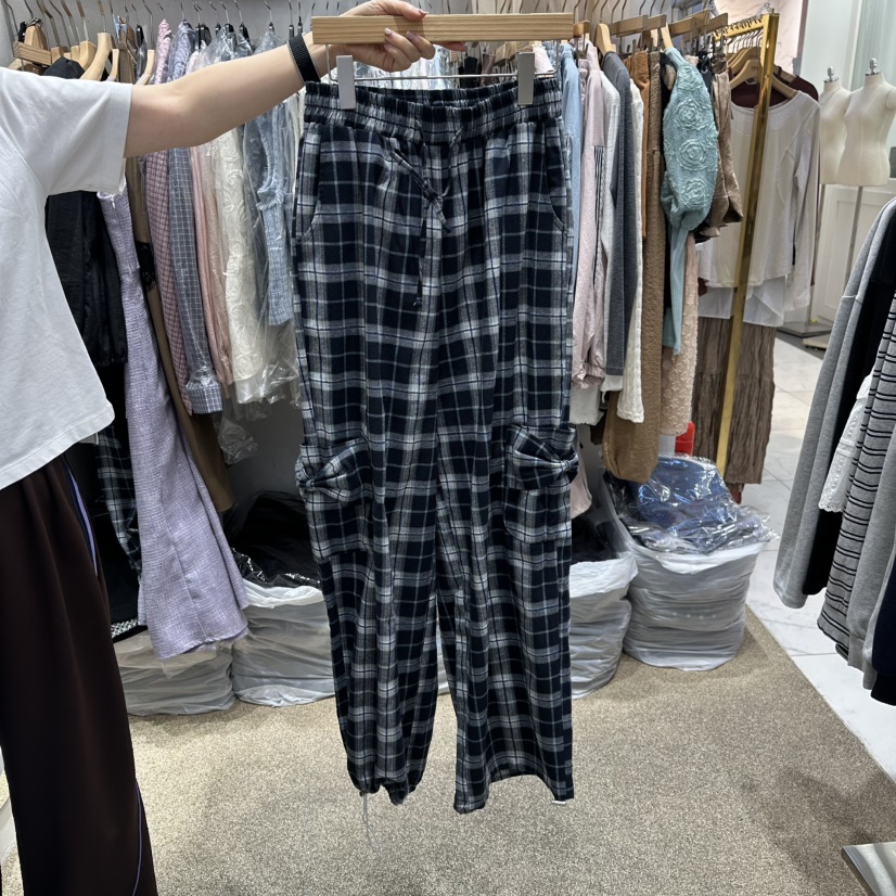 VIRUS韓國直郵㊣女士新品25秋冬推薦人氣熱賣休閑休閑褲格紋VIRUS休閑褲圖色1