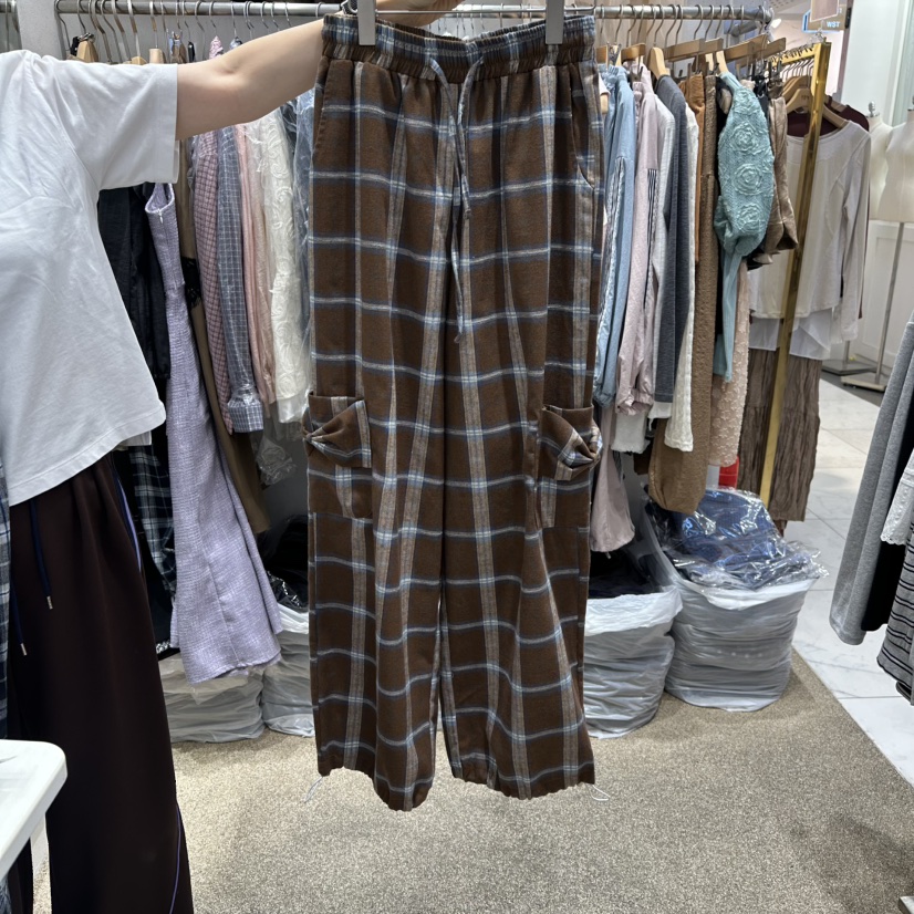 VIRUS韓國直郵㊣女士新品25秋冬推薦人氣熱賣休閑休閑褲格紋VIRUS休閑褲圖色2