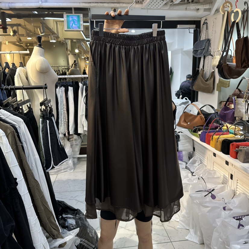 BAKHA東大門㊣直郵女裝新品時尚休閑推薦熱賣人氣25秋冬長裙皮革BAKHA長裙圖色2
