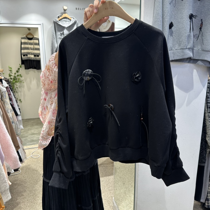 BELITA韓國代購㊣女士新款推薦熱賣25秋冬休閑人氣真品衛衣BELITA衛衣圖色2