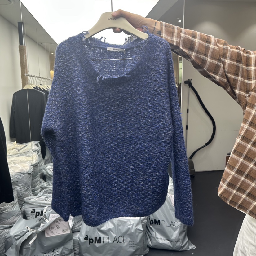 BANUL東大門㊣直郵女裝新品推薦時尚休閑真品25秋冬針織衫復古BANUL針織衫圖色1