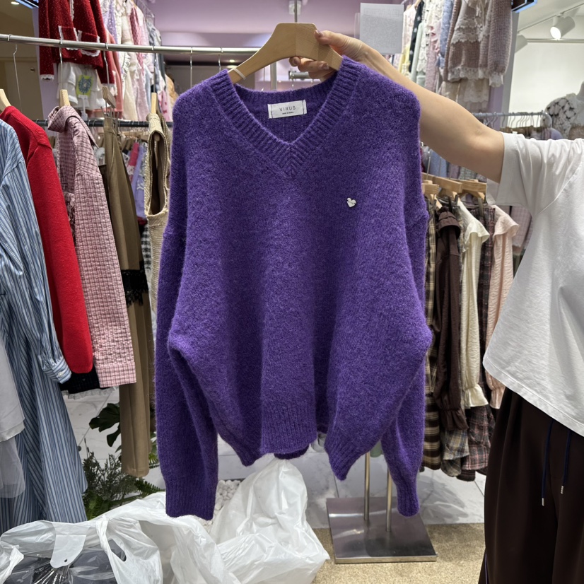 VIRUS韓國直郵㊣女裝新品25秋冬真品人氣時尚熱賣休閑針織衫VIRUS針織衫圖色2