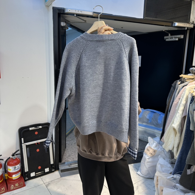 HARU東大門㊣直郵女裝新款人氣熱賣25秋冬推薦真品針織衫格紋HARU-Q針織衫