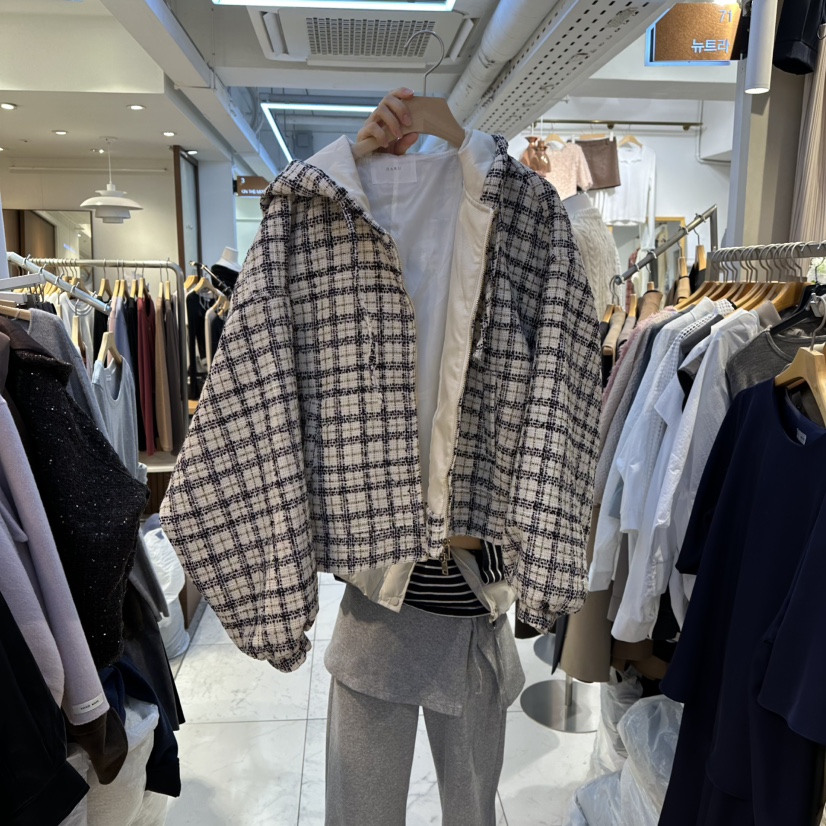 HARU韓國代購㊣女裝新品時尚真品25秋冬推薦熱賣夾克粗花呢HARU-Q夾克圖色1