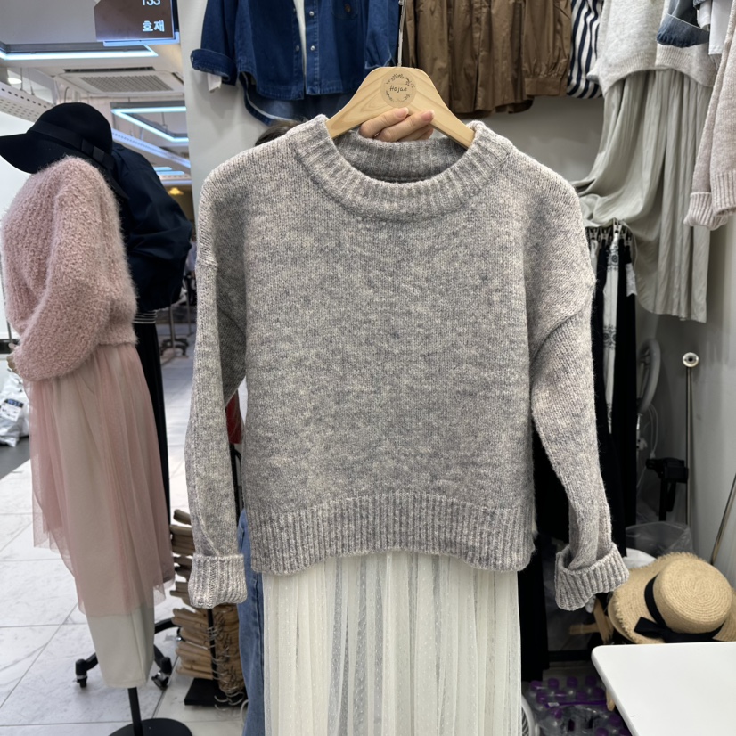 HOJAE韓國代購㊣女士新品休閑熱賣人氣真品推薦25秋冬時尚毛衣MID-LEVEL JUMP毛衣圖色4