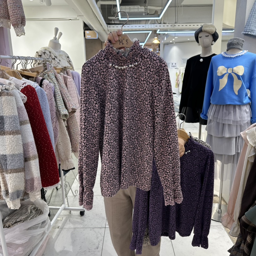 MS韓國代購㊣女士新款職業熱賣25秋冬時尚真品推薦襯衫蕾絲衫MS襯衫/蕾絲衫圖色2