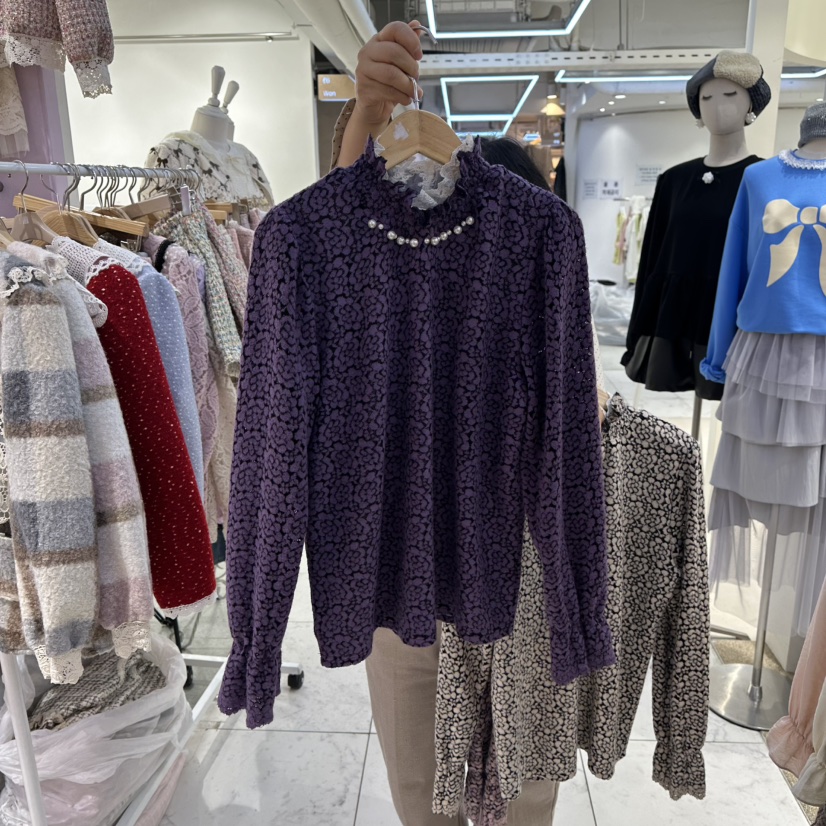 MS韓國代購㊣女士新款職業熱賣25秋冬時尚真品推薦襯衫蕾絲衫MS襯衫/蕾絲衫圖色3