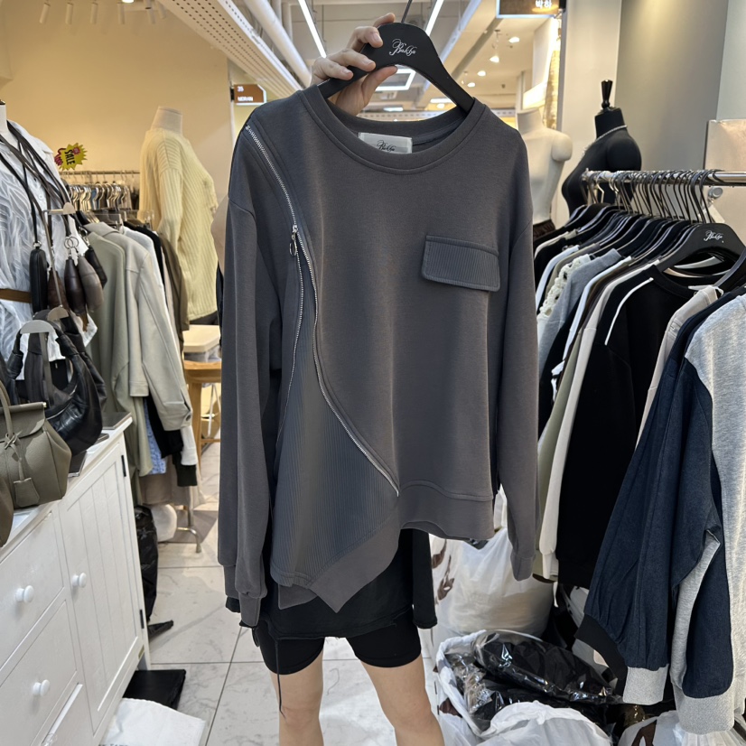 BAKHA東大門㊣實拍女裝新款推薦休閑熱賣人氣25秋冬衛衣拉鏈BAKHA衛衣圖色2