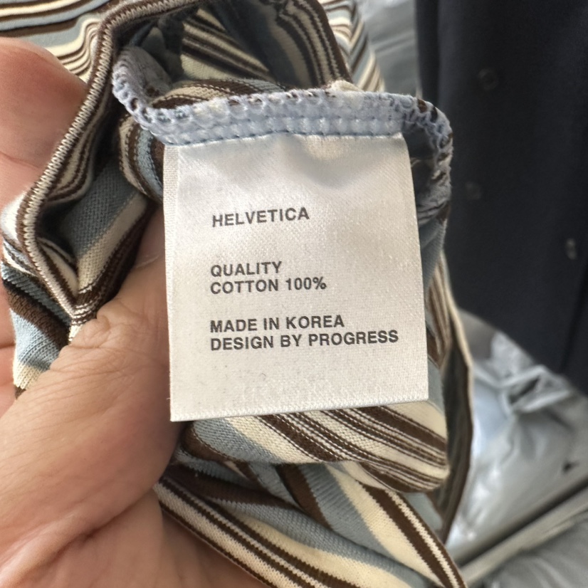 HELVETICA韓國直郵㊣女士新品推薦人氣25秋冬真品長袖T恤條紋HELVETICA長袖T恤