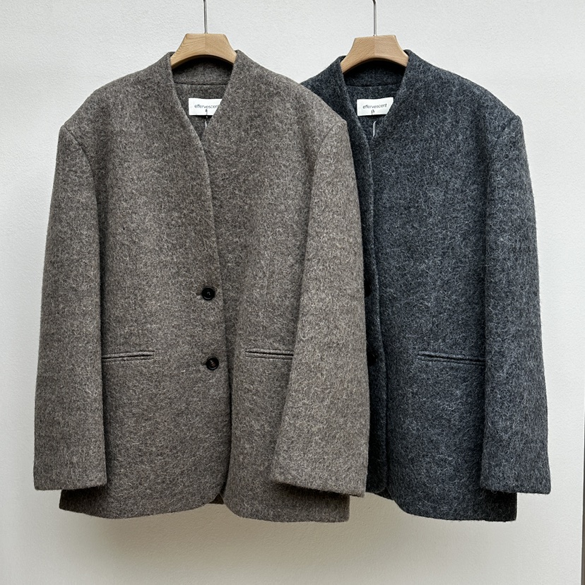 EFFERVESCENT韓國直郵㊣女士新款真品休閑人氣熱賣夾克羊駝evc/effervescent夾克