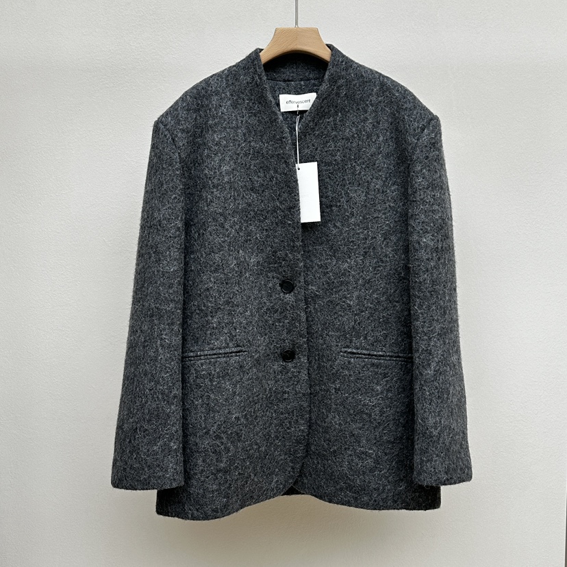 EFFERVESCENT韓國直郵㊣女士新款真品休閑人氣熱賣夾克羊駝evc/effervescent夾克圖色1