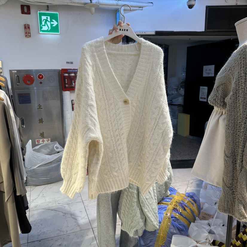 HARU東大門㊣直郵女裝新品休閑推薦人氣職業25秋冬毛衣開衫HARU-Q毛衣圖色1白色