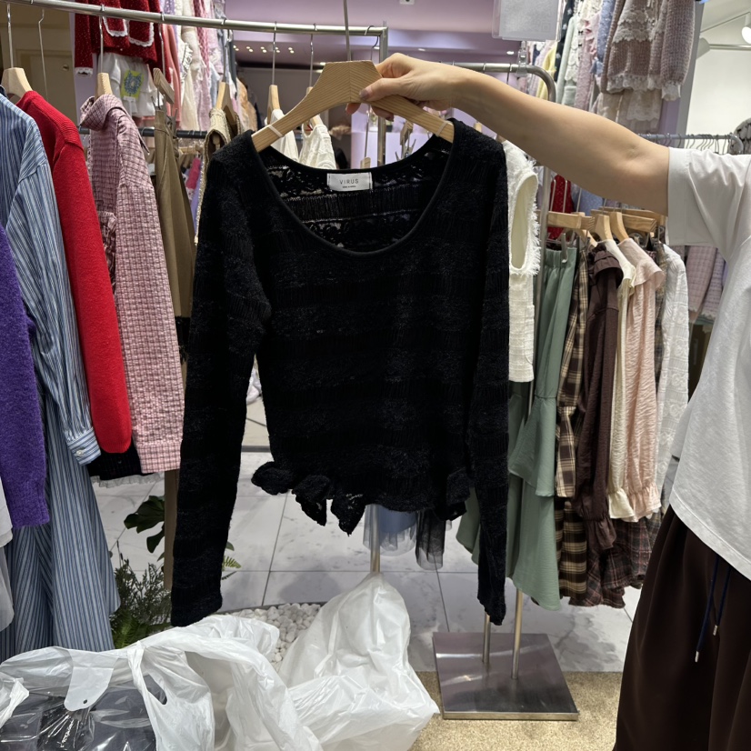 VIRUS東大門㊣實拍女裝新款人氣推薦職業休閑時尚襯衫蕾絲衫VIRUS襯衫/蕾絲衫圖色2