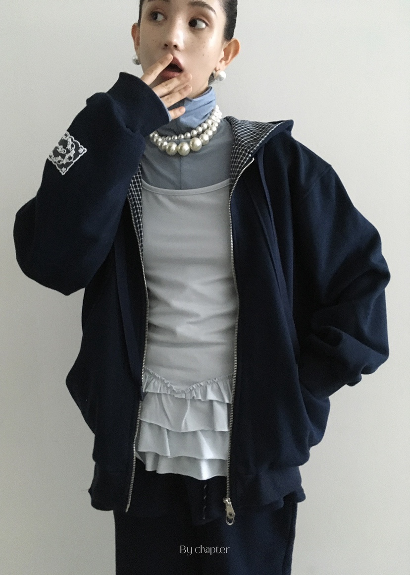 BY CHAPTER韓國代購㊣女士新品推薦真品夾克連帽拉鏈衫格紋BY Chapter夾克