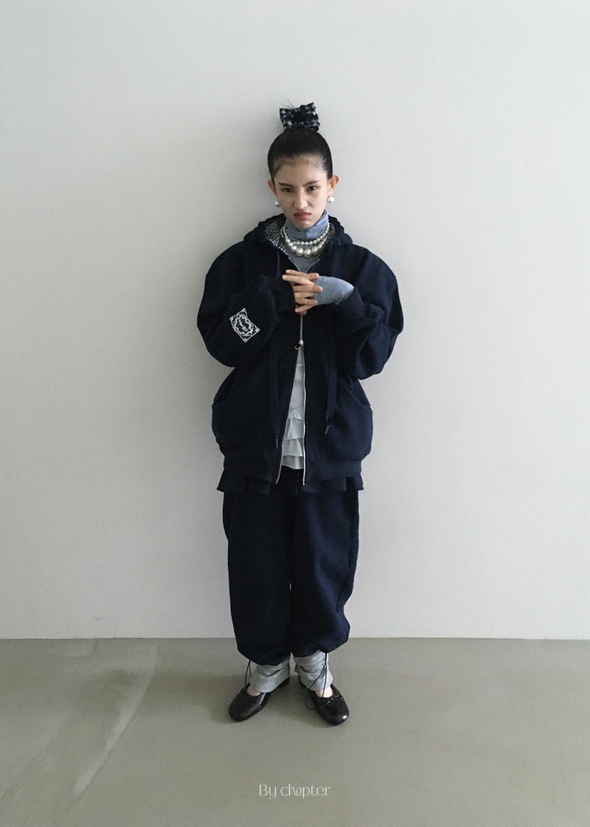 BY CHAPTER韓國代購㊣女士新品推薦真品夾克連帽拉鏈衫格紋BY Chapter夾克