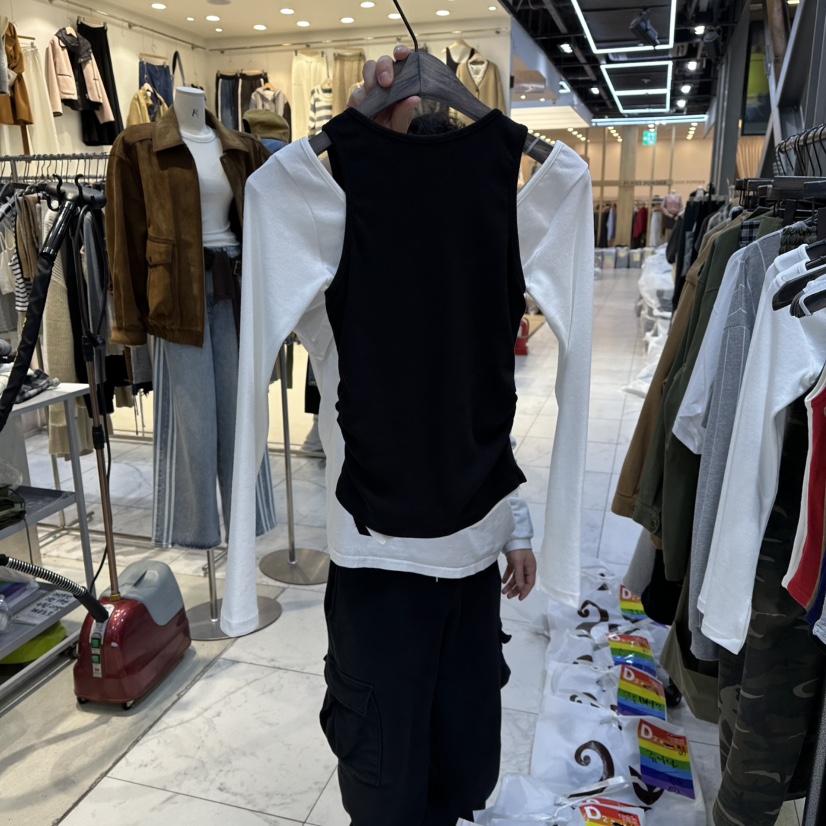 A2/D2東大門㊣直郵女士新品休閑推薦時尚熱賣長袖T恤假兩件A2/D2長袖T恤