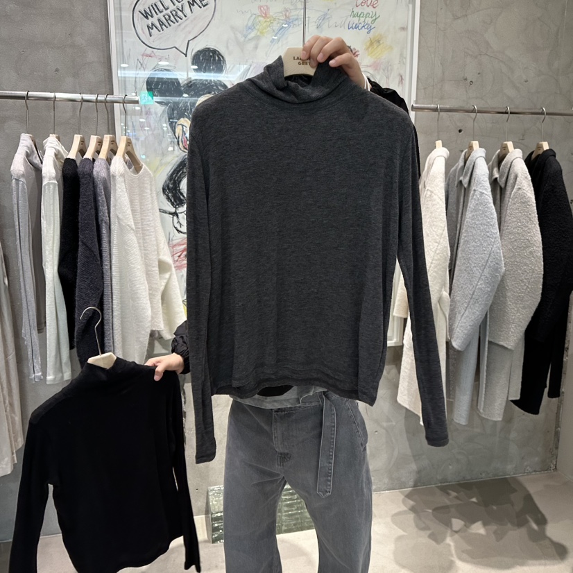 LAMAGIEPIE東大門㊣代購女裝新品熱賣職業真品推薦25秋冬長袖T恤LAMAGIE GREY長袖T恤圖色3