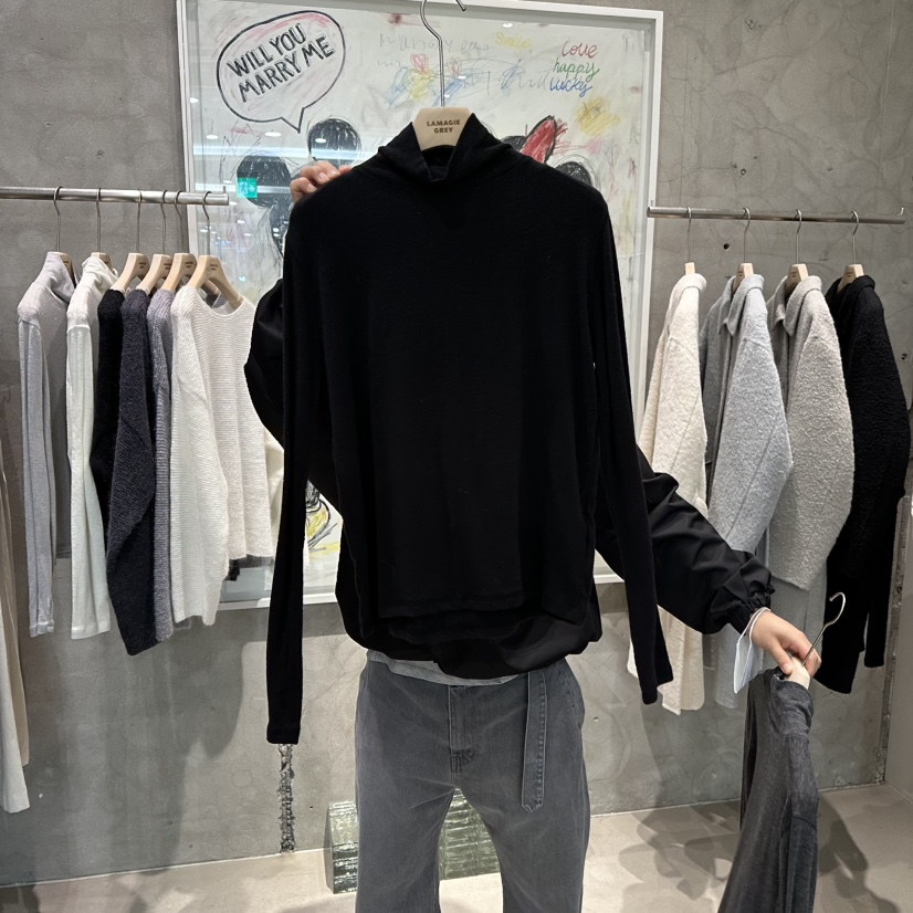 LAMAGIEPIE東大門㊣代購女裝新品熱賣職業真品推薦25秋冬長袖T恤LAMAGIE GREY長袖T恤圖色4