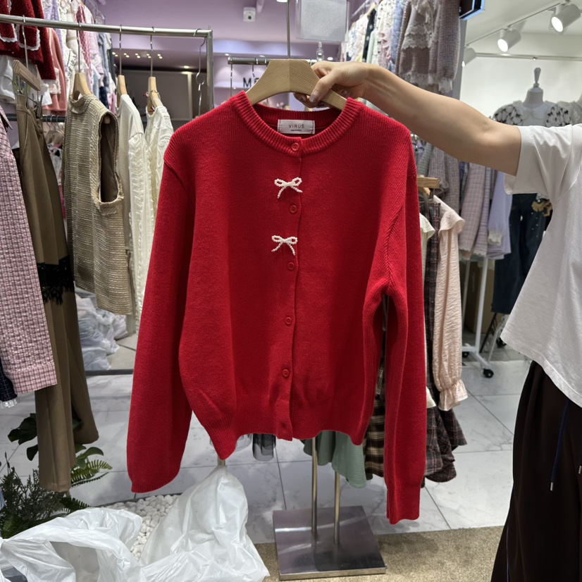 VIRUS韓國直郵㊣女裝新品休閑職業25秋冬熱賣人氣針織衫開衫VIRUS針織衫圖色2