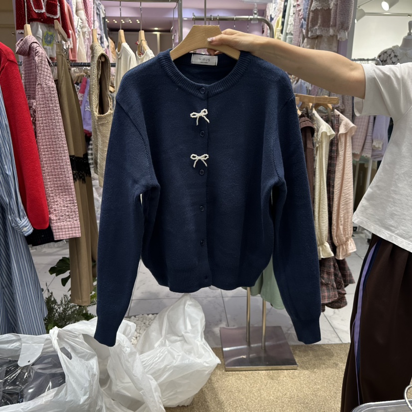 VIRUS韓國直郵㊣女裝新品休閑職業25秋冬熱賣人氣針織衫開衫VIRUS針織衫圖色3